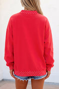 Load image into Gallery viewer, Red Polka Dot Game Day Graphic Pullover Mock Neck Sweatshirt