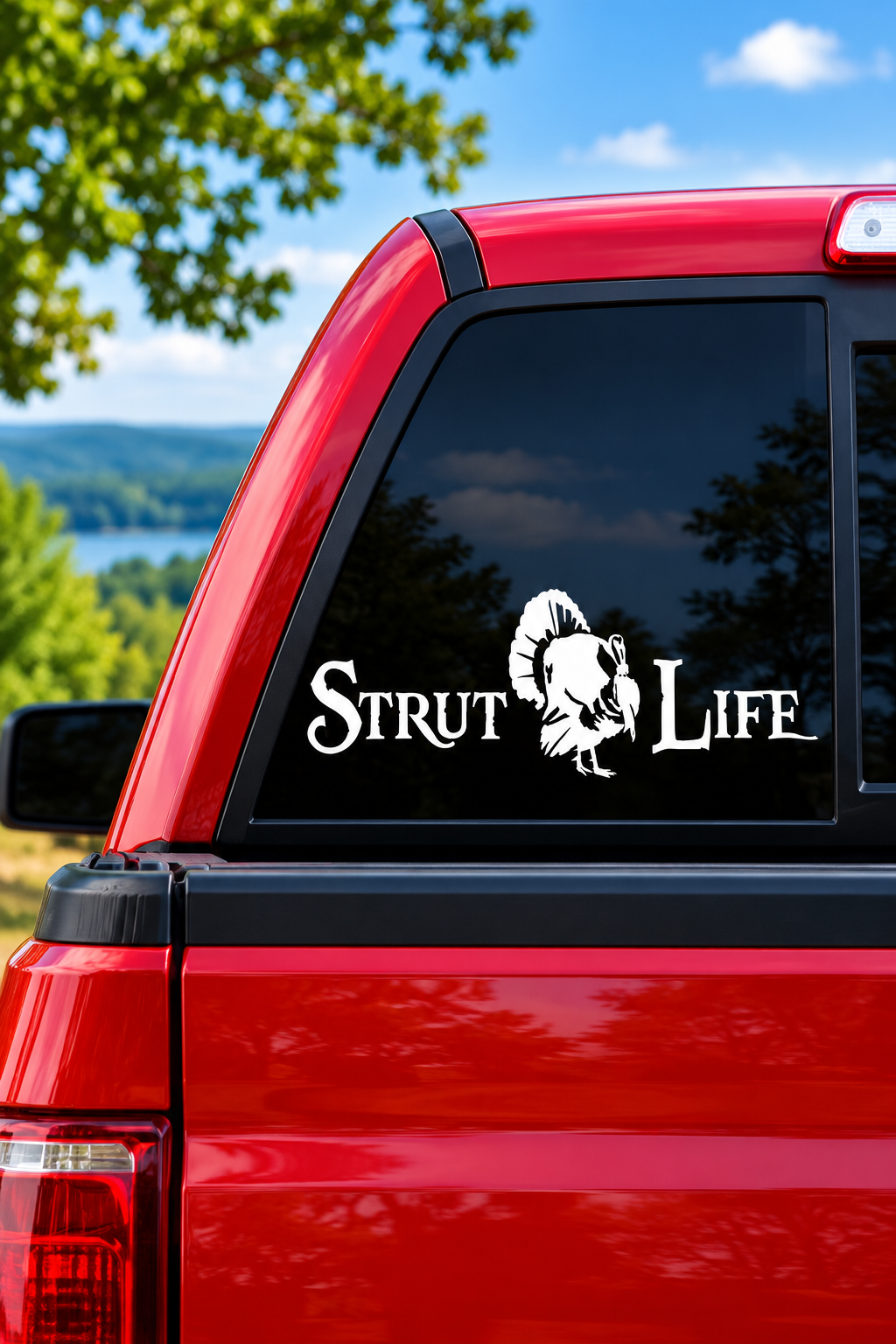 Strut Life Turkey Hunting Decal | Wild Turkey Vinyl Sticker (4"H x 11"W)